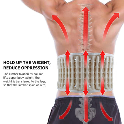 Lumbar Spine Inflated Traction Belt Pneumatic Waist Protective Belt (Black)-garmade.com