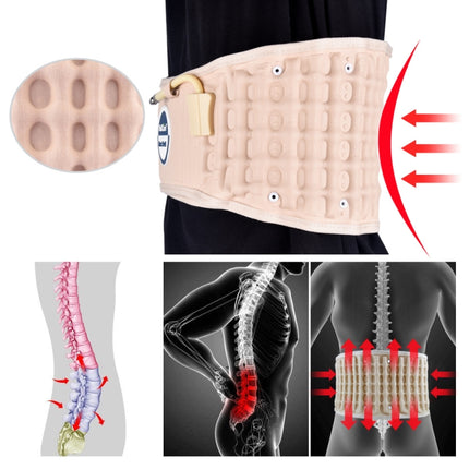 Lumbar Spine Inflated Traction Belt Pneumatic Waist Protective Belt (Black)-garmade.com