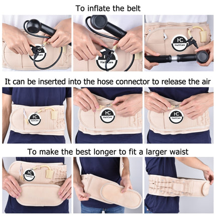 Lumbar Spine Inflated Traction Belt Pneumatic Waist Protective Belt (Apricot)-garmade.com