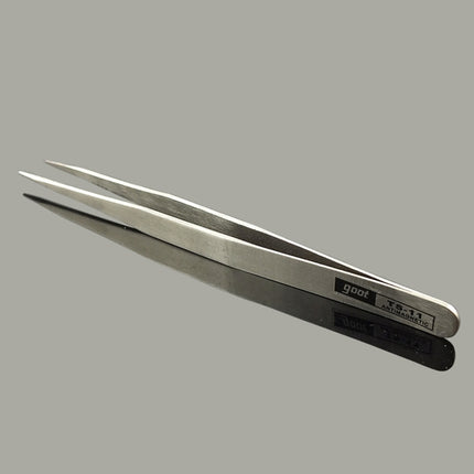 Gooi TS-11 Steel Straight Tweezers (Silver)-garmade.com