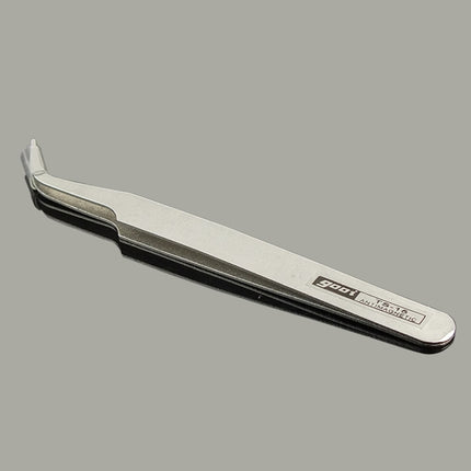 Gooi TS-15 Steel Bend Tweezers(Silver)-garmade.com