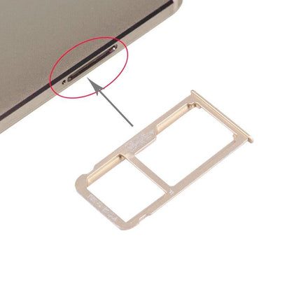 For Huawei Mate 8 Nano SIM + Micro SD / Nano SIM Card Tray Gold-garmade.com