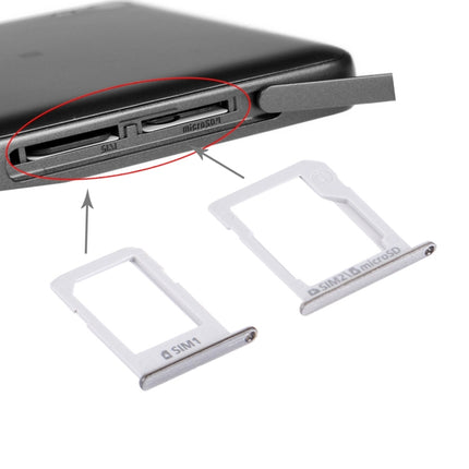 SIM Card Tray + Micro SD / SIM Card Tray for Samsung Galaxy E5 (Dual SIM Version)(Silver)-garmade.com
