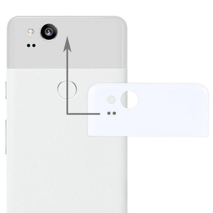 Replacement Google Pixel 2 Back Cover Top Glass Lens Cover White-garmade.com
