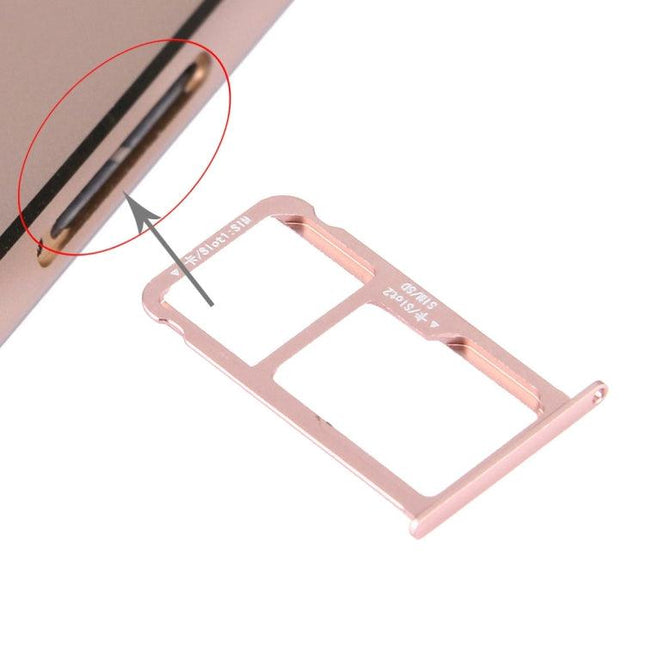 For Huawei Honor V8 Nano SIM + Micro SD / Nano SIM Card Tray Rose Gold-garmade.com