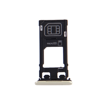 SIM Card Tray + Micro SD Card Tray + Card Slot Port Dust Plug for Sony Xperia X (Single SIM Version) (Lime Gold)-garmade.com