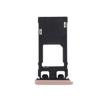 SIM Card Tray + Micro SD Card Tray + Card Slot Port Dust Plug for Sony Xperia X (Single SIM Version) (Rose Gold)-garmade.com