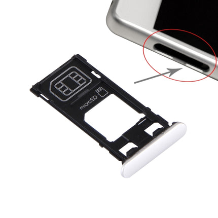 SIM Card Tray + Micro SD Card Tray + Card Slot Port Dust Plug for Sony Xperia X (Single SIM Version) (White)-garmade.com