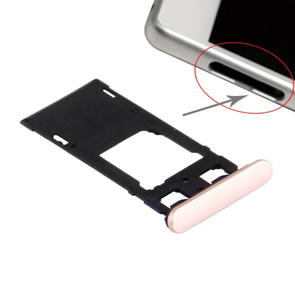 SIM Card Tray + Micro SD / SIM Card Tray + Card Slot Port Dust Plug for Sony Xperia X (Dual SIM Version) (Rose Gold)-garmade.com