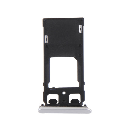 SIM Card Tray + Micro SD / SIM Card Tray + Card Slot Port Dust Plug for Sony Xperia X (Dual SIM Version) (White)-garmade.com