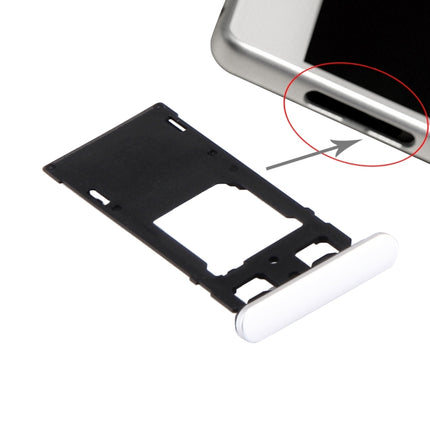 SIM Card Tray + Micro SD / SIM Card Tray + Card Slot Port Dust Plug for Sony Xperia X (Dual SIM Version) (White)-garmade.com