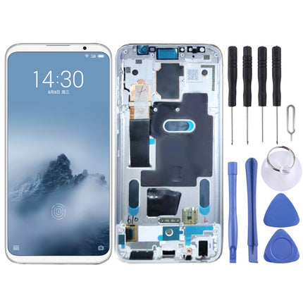 LCD Screen and Digitizer Full Assembly with Frame for Meizu 16 / 16th / M882H / M882Q(White)-garmade.com