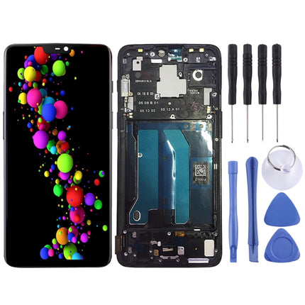 LCD Screen and Digitizer Full Assembly with Frame for OnePlus 6(Black)-garmade.com