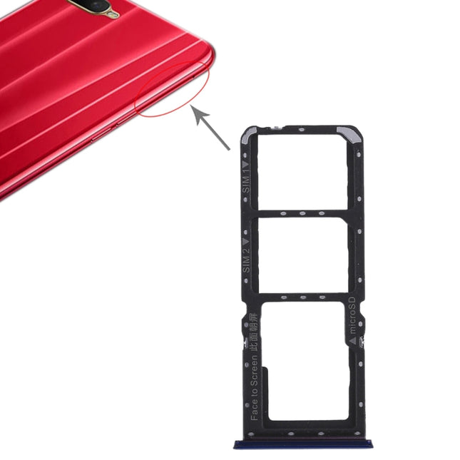2 x SIM Card Tray + Micro SD Card Tray for OPPO K1(Blue)-garmade.com