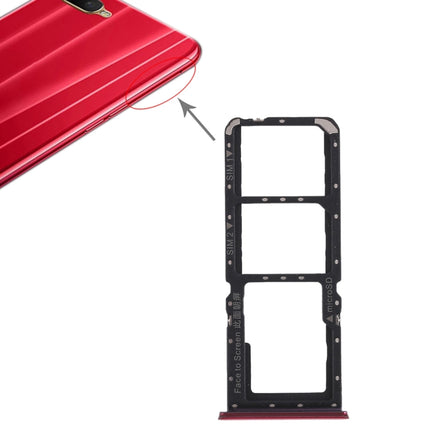 2 x SIM Card Tray + Micro SD Card Tray for OPPO K1(Red)-garmade.com
