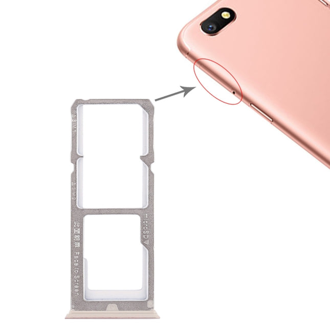 2 x SIM Card Tray + Micro SD Card Tray for OPPO A77(Rose Gold)-garmade.com