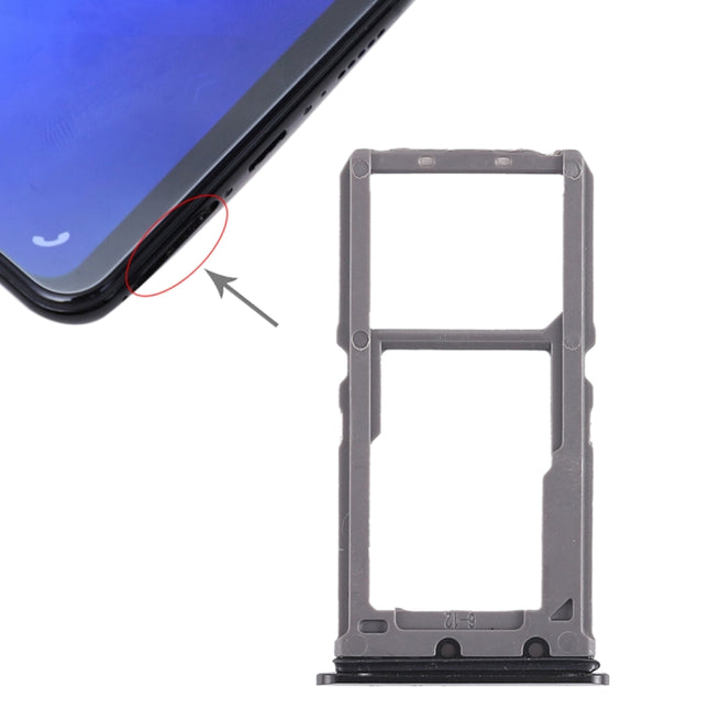 SIM Card Tray + SIM Card Tray / Micro SD Card Tray for Vivo X21 (Black)-garmade.com