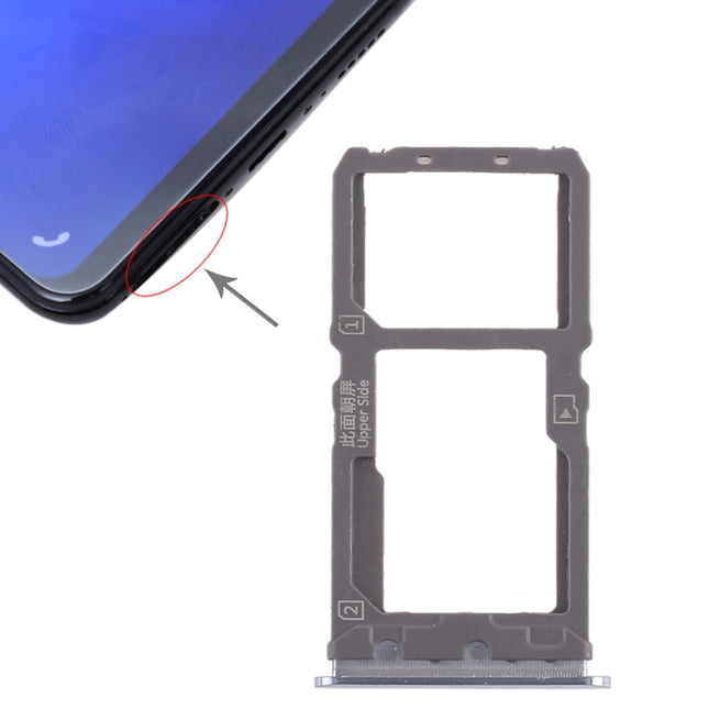 SIM Card Tray + SIM Card Tray / Micro SD Card Tray for Vivo X21(Silver)-garmade.com