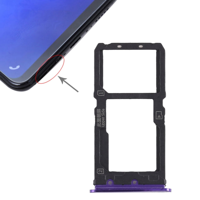 SIM Card Tray + SIM Card Tray / Micro SD Card Tray for Vivo X21 (Purple)-garmade.com
