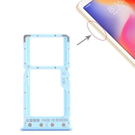 SIM Card Tray + SIM Card Tray / Micro SD Card Tray for Xiaomi Redmi 6 / Redmi 6A Blue-garmade.com