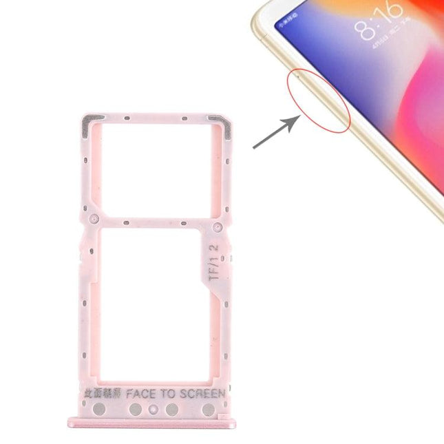 SIM Card Tray + SIM Card Tray / Micro SD Card Tray for Xiaomi Redmi 6 / Redmi 6A Rose Gold-garmade.com