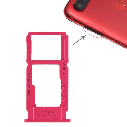SIM Card Tray + SIM Card Tray / Micro SD Card Tray for OPPO R11s(Red)-garmade.com