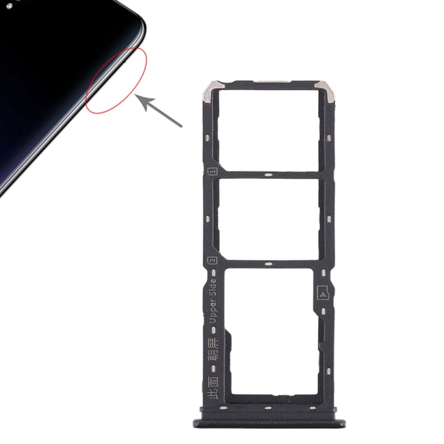 2 x SIM Card Tray + Micro SD Card Tray for Vivo Y97(Black)-garmade.com