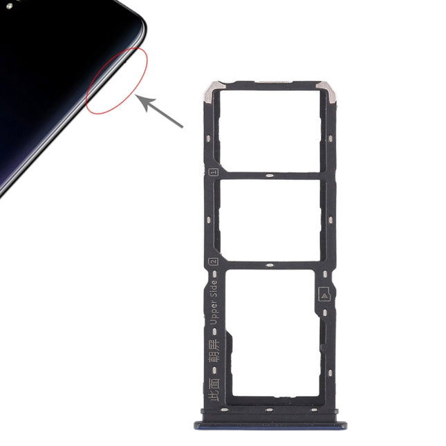 2 x SIM Card Tray + Micro SD Card Tray for Vivo Y97(Blue)-garmade.com