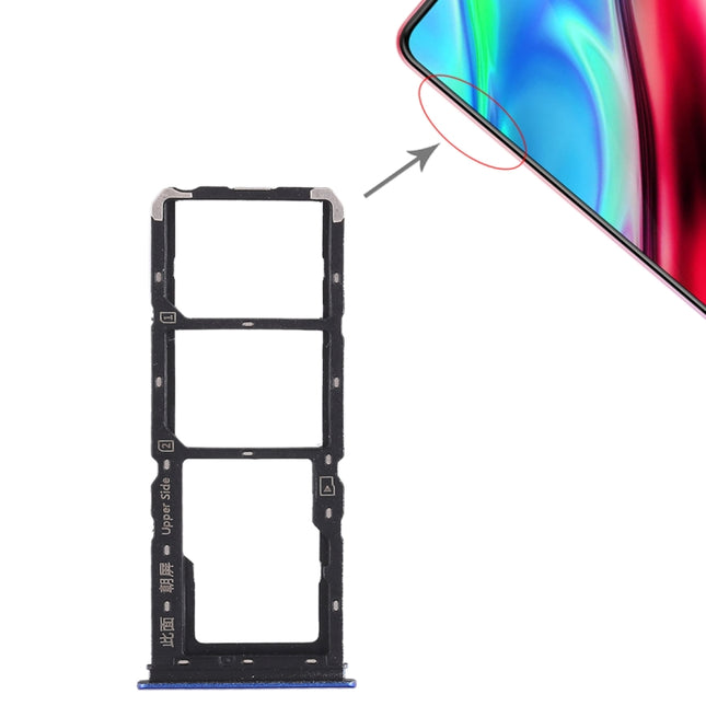 2 x SIM Card Tray + Micro SD Card Tray for Vivo Y93(Blue)-garmade.com
