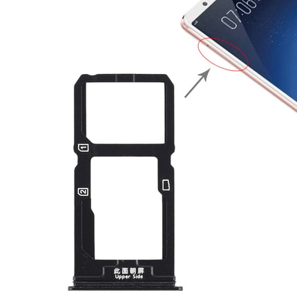 SIM Card Tray + SIM Card Tray / Micro SD Card Tray for Vivo X20(Black)-garmade.com