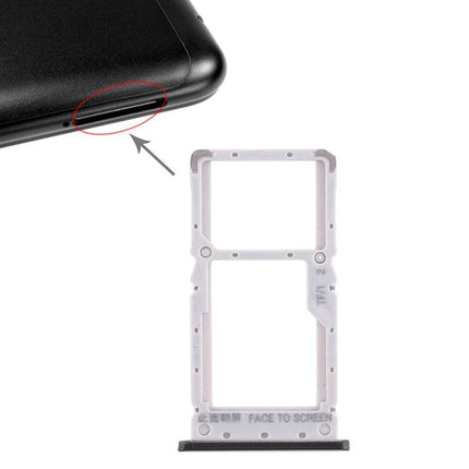 Dual SIM Card Tray / Micro SD Card Tray for Xiaomi Redmi Note 6 Pro Black-garmade.com