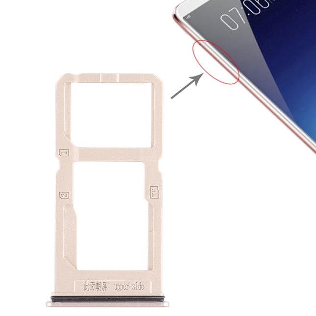 SIM Card Tray + SIM Card Tray / Micro SD Card Tray for Vivo X20 Plus(Gold)-garmade.com