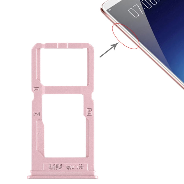 SIM Card Tray + SIM Card Tray / Micro SD Card Tray for Vivo X20 Plus(Rose Gold)-garmade.com