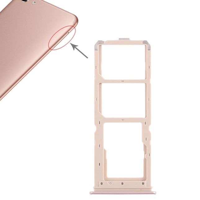 2 x SIM Card Tray + Micro SD Card Tray for Vivo Y71(Rose Gold)-garmade.com