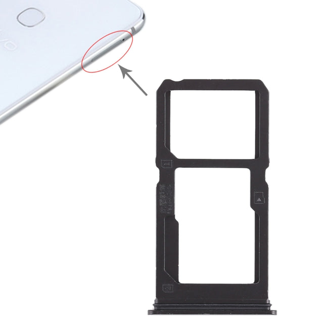 SIM Card Tray + SIM Card Tray / Micro SD Card Tray for Vivo X21i(Black)-garmade.com