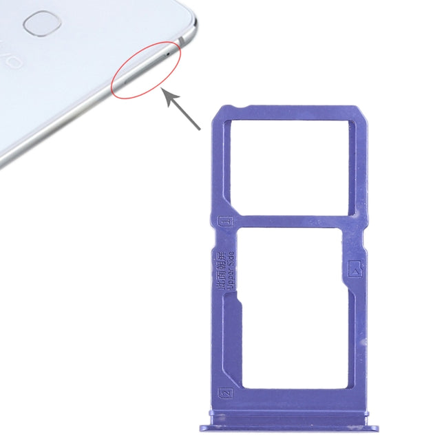 SIM Card Tray + SIM Card Tray / Micro SD Card Tray for Vivo X21i(Blue)-garmade.com