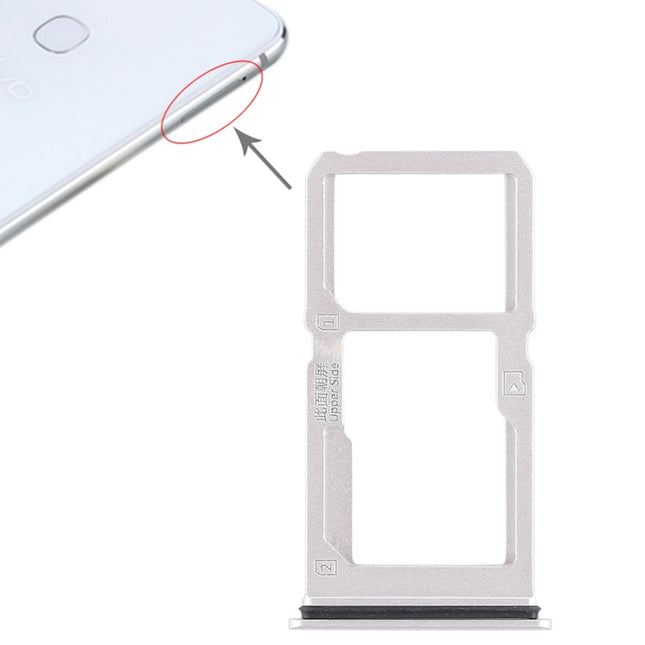 SIM Card Tray + SIM Card Tray / Micro SD Card Tray for Vivo X21i(Silver)-garmade.com