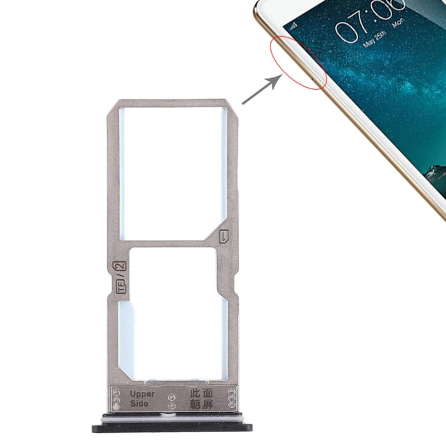 SIM Card Tray + SIM Card Tray / Micro SD Card Tray for Vivo Y67(Black)-garmade.com