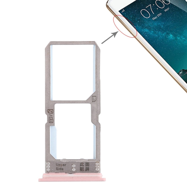 SIM Card Tray + SIM Card Tray / Micro SD Card Tray for Vivo Y67(Rose Gold)-garmade.com