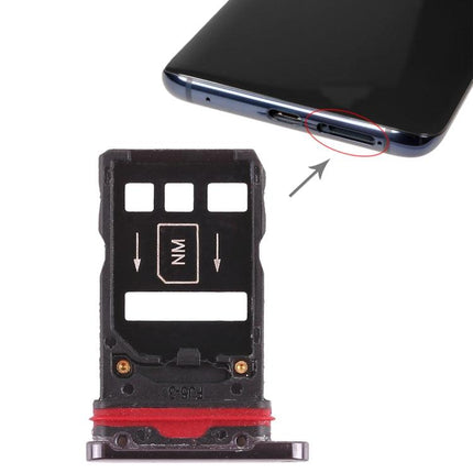 Dual SIM Card Tray for Huawei Mate 20 Pro Black-garmade.com