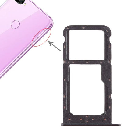 SIM Card Tray + SIM Card Tray / Micro SD Card Tray for Huawei Honor 9i (Black)-garmade.com