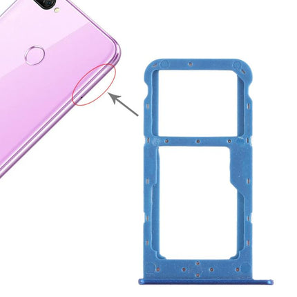SIM Card Tray + SIM Card Tray / Micro SD Card Tray for Huawei Honor 9i (Blue)-garmade.com