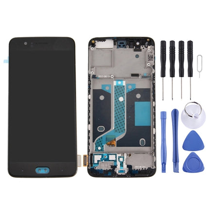 For OnePlus 5 LCD Screen and Digitizer Full Assembly with Frame(Black)-garmade.com