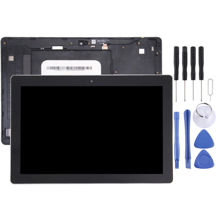 LCD Screen and Digitizer Full Assembly with Frame for Asus ZenPad 10 Z300C / Z300CG P023, Green Flex Cable Version(Black)-garmade.com