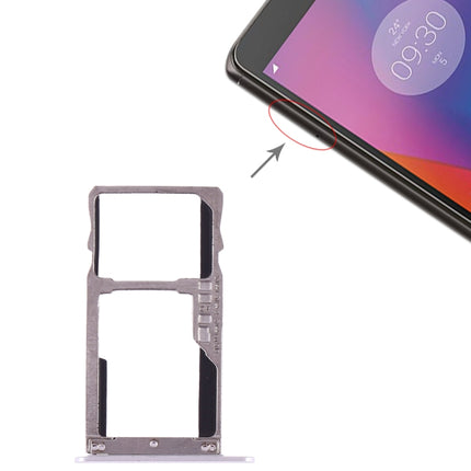 SIM Card Tray + SIM Card Tray / Micro SD Card for Lenovo K6 (Silver)-garmade.com