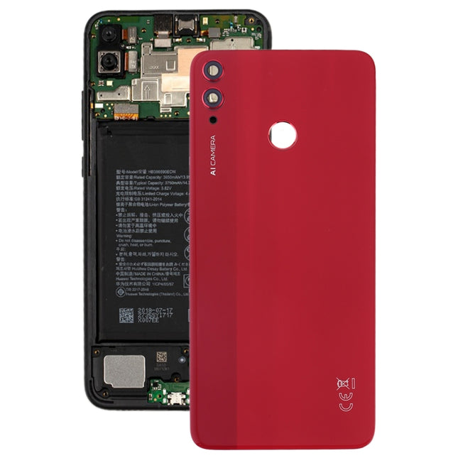 Original Battery Back Cover with Camera Lens for Huawei Honor 8X(Red)-garmade.com