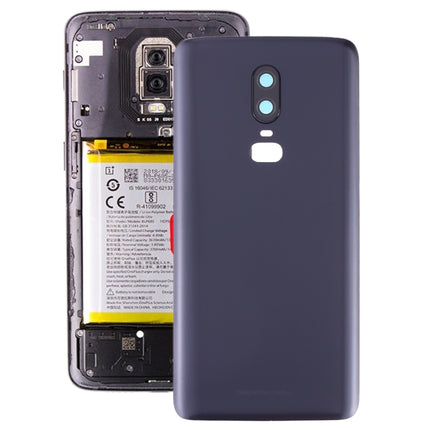 Frosted Battery Back Cover with Camera Lens for OnePlus 6(Black)-garmade.com