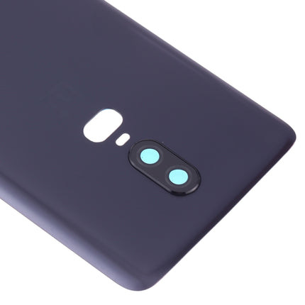Frosted Battery Back Cover with Camera Lens for OnePlus 6(Black)-garmade.com