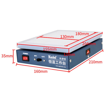 Kaisi K-816 Constant Temperature Heating Plate LCD Screen Open Separator Desoldering Station With Silicone Pad, US Plug-garmade.com