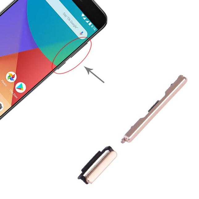 Power Button and Volume Control Button for Xiaomi Mi 5X / A1(Gold)-garmade.com